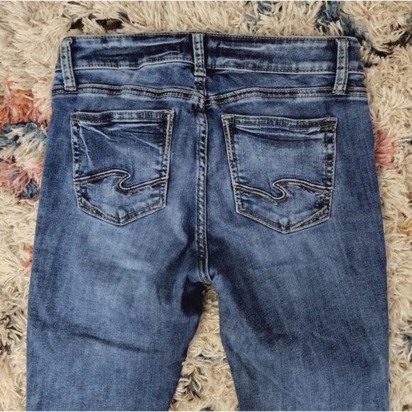 Silver Jeans Elyse Mid Rise Skinny Acid Wash Stretchy Jean Western Basic Denim - Picture 6 of 8